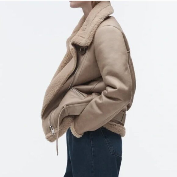NWT Zara double faced jacket taupe - Picture 6 of 12